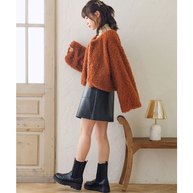 vintageファー ケープ　 / スカート チャコールウルフガールレトロファースカート – Belchic