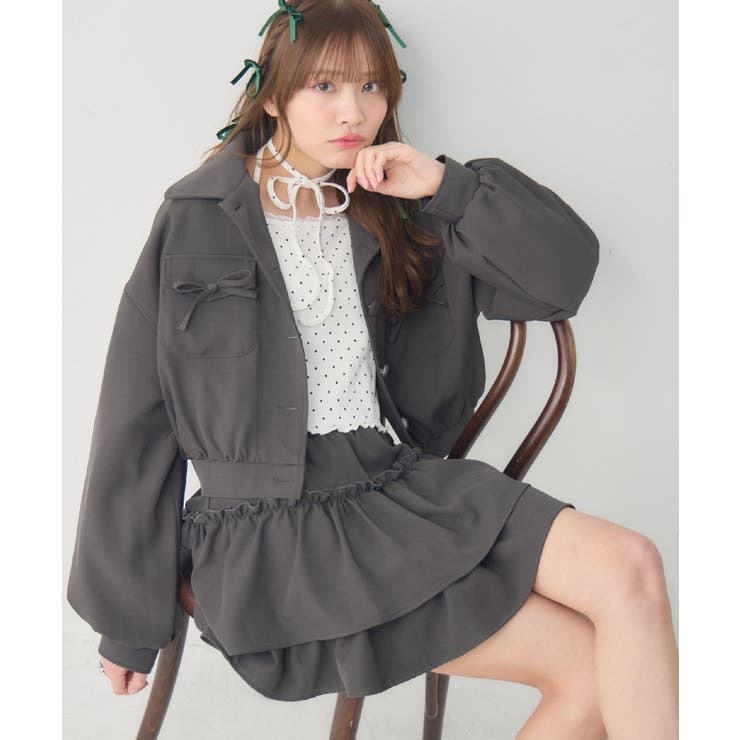 GRY2 | 【セットアイテム】リボン中綿BZ＆フリルSKセット | RETRO GIRL