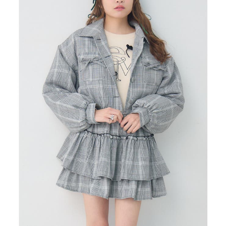 C/BLK | 【セットアイテム】リボン中綿BZ＆フリルSKセット | RETRO GIRL