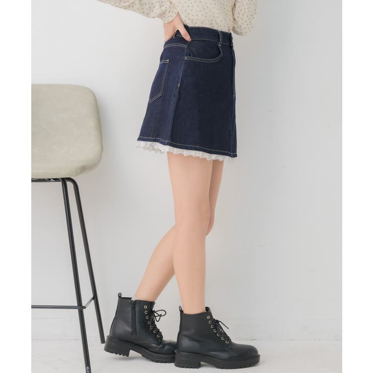 裾レースデニムミニSK | RETRO GIRL | 詳細画像15 