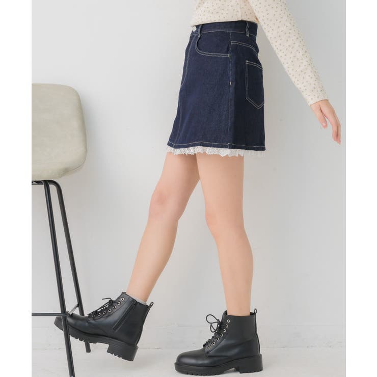 裾レースデニムミニSK | RETRO GIRL | 詳細画像16 