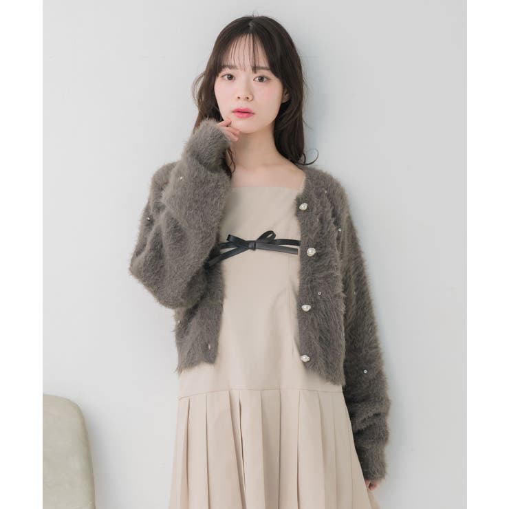 ビジュー付きシャギーカーデ | RETRO GIRL | 詳細画像10 