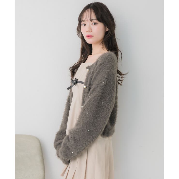 ビジュー付きシャギーカーデ | RETRO GIRL | 詳細画像12 