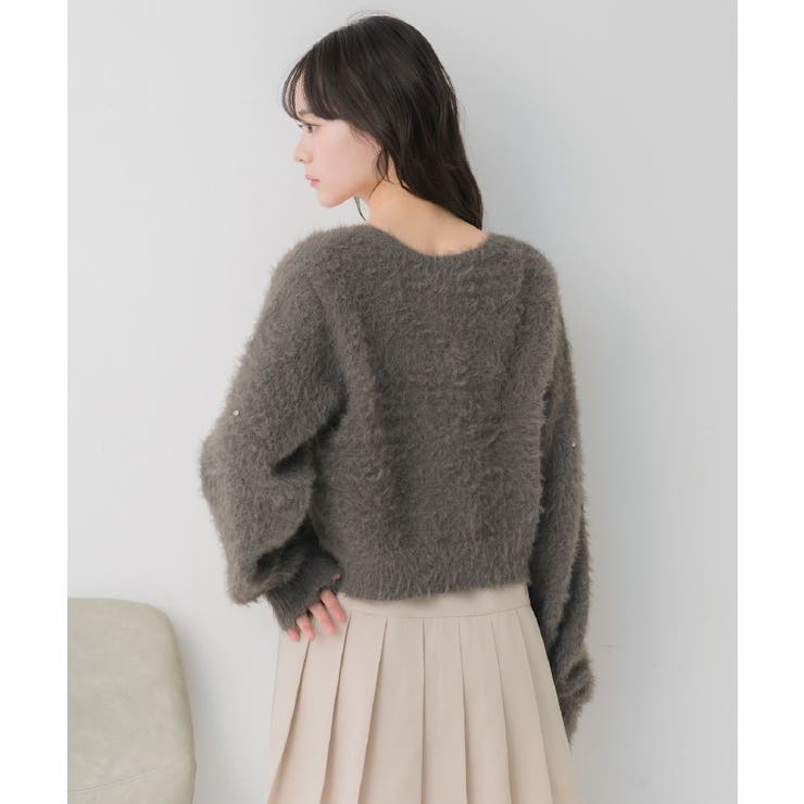 ビジュー付きシャギーカーデ | RETRO GIRL | 詳細画像13 