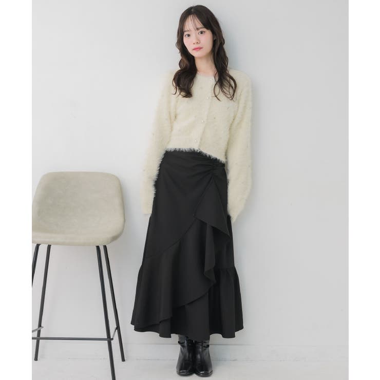 ビジュー付きシャギーカーデ | RETRO GIRL | 詳細画像2 