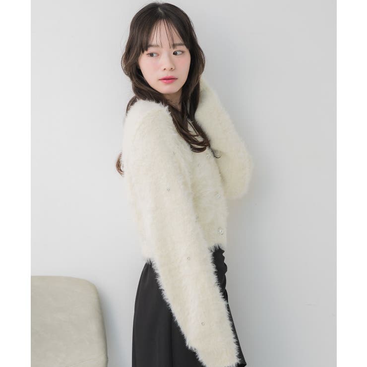 ビジュー付きシャギーカーデ | RETRO GIRL | 詳細画像7 