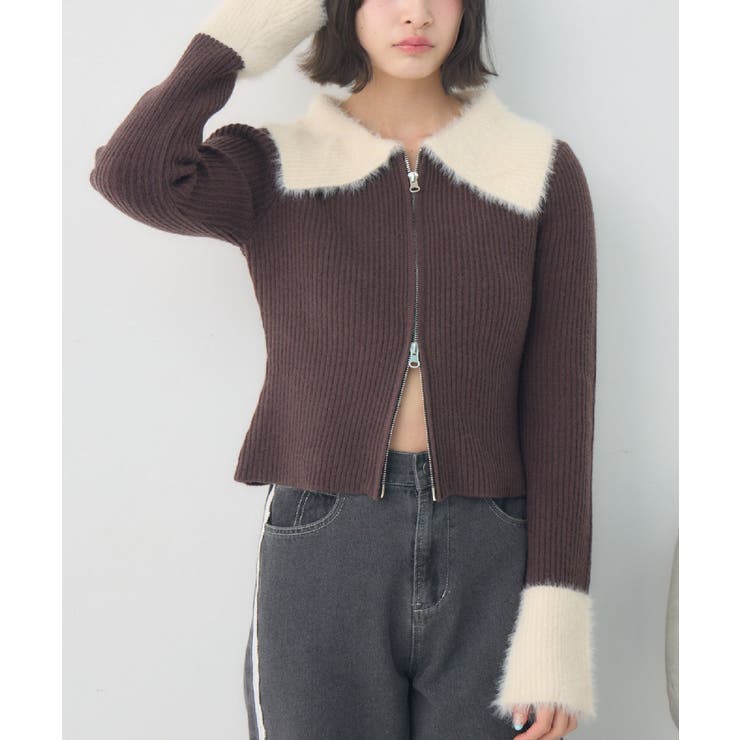 BRN0 | シャギー襟WZIPNT | RETRO GIRL