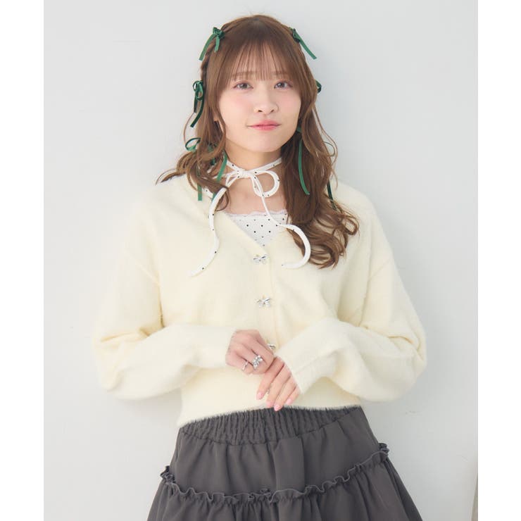 シャギーカーデ＆キャミSET | RETRO GIRL | 詳細画像19 