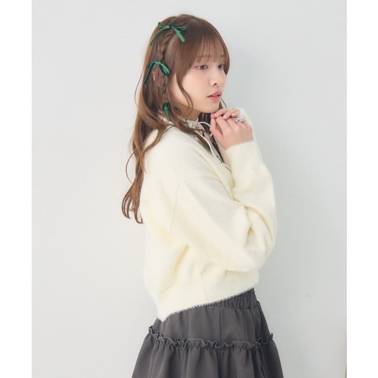 シャギーカーデ＆キャミSET | RETRO GIRL | 詳細画像20 