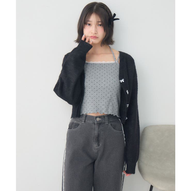 シャギーカーデ＆キャミSET | RETRO GIRL | 詳細画像34 