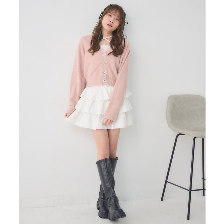 シャギーカーデ＆キャミSET | RETRO GIRL | 詳細画像4 