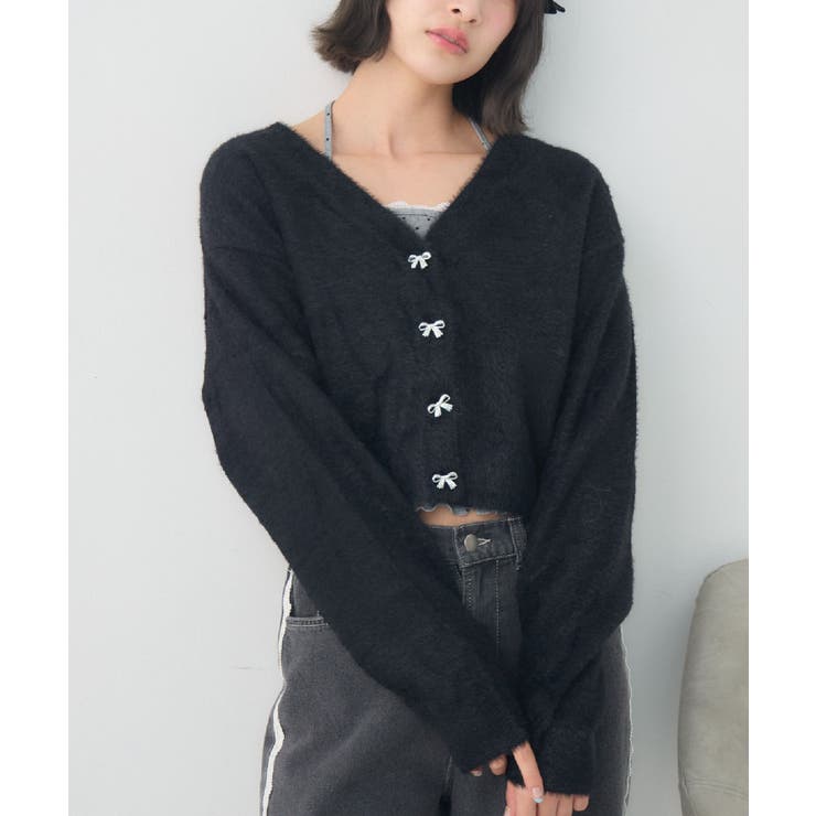 BLK1 | シャギーカーデ＆キャミSET | RETRO GIRL