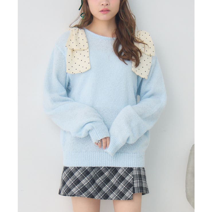 BLU0 | ポコポコ肩リボンNTPO | RETRO GIRL