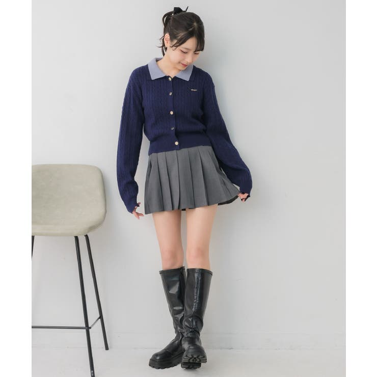 2枚襟ケーブルカーデ | RETRO GIRL | 詳細画像10 