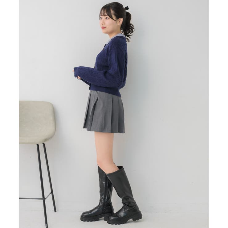 2枚襟ケーブルカーデ | RETRO GIRL | 詳細画像12 