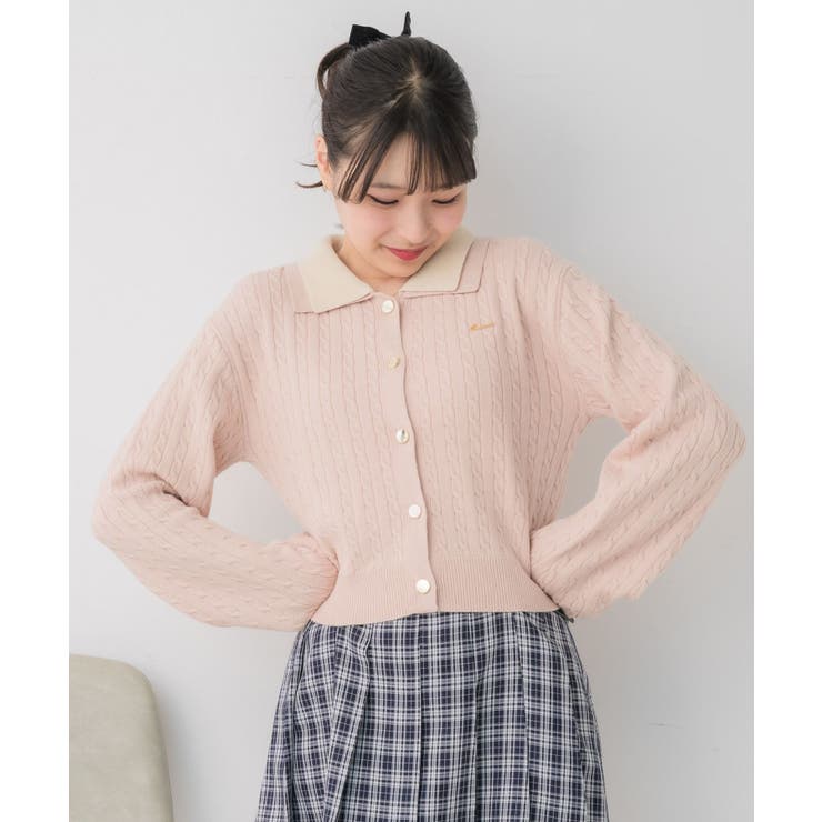 2枚襟ケーブルカーデ | RETRO GIRL | 詳細画像22 