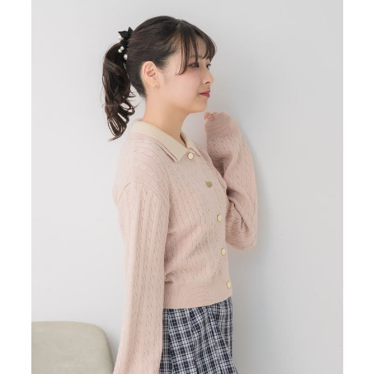 2枚襟ケーブルカーデ | RETRO GIRL | 詳細画像23 
