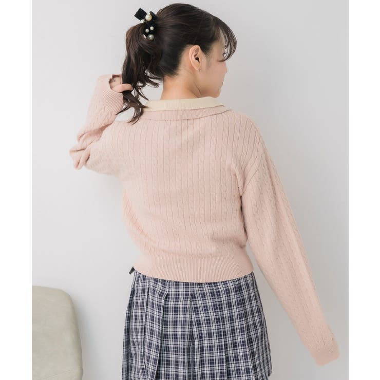 2枚襟ケーブルカーデ | RETRO GIRL | 詳細画像25 