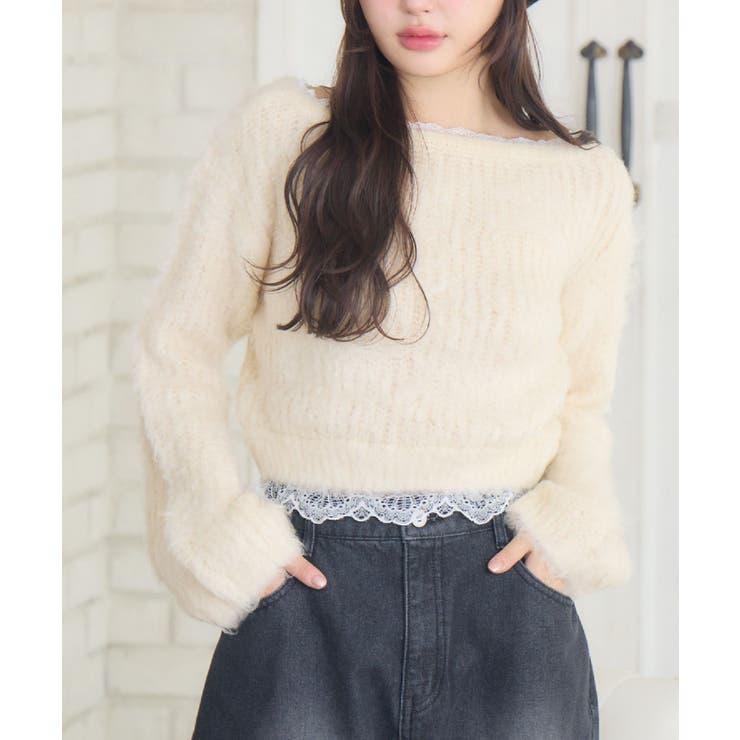 WHT4 | レース付き起毛NTPO | RETRO GIRL