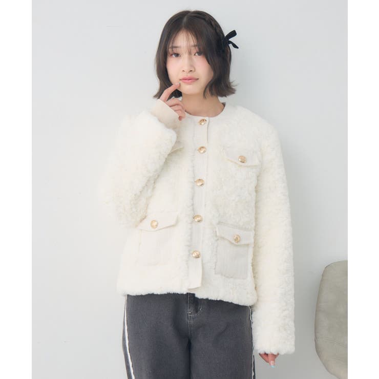 ツイードポケットFファーJK | RETRO GIRL | 詳細画像17 