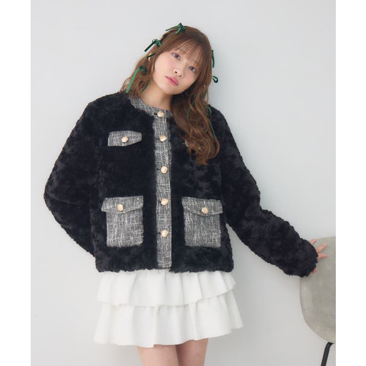 ツイードポケットFファーJK | RETRO GIRL | 詳細画像21 