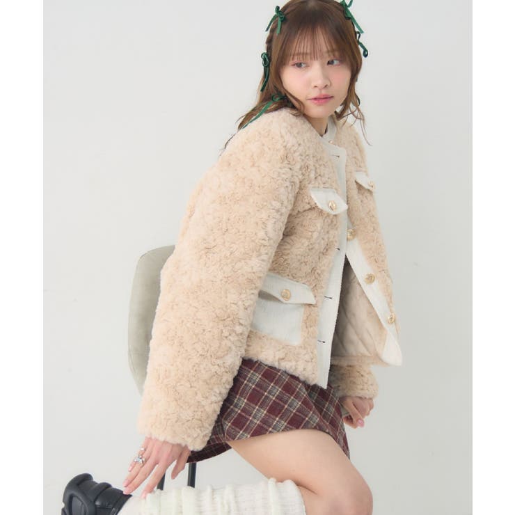 ツイードポケットFファーJK | RETRO GIRL | 詳細画像3 