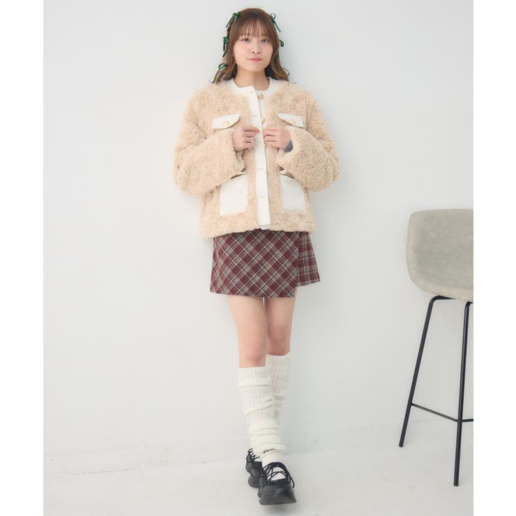 ツイードポケットFファーJK | RETRO GIRL | 詳細画像4 