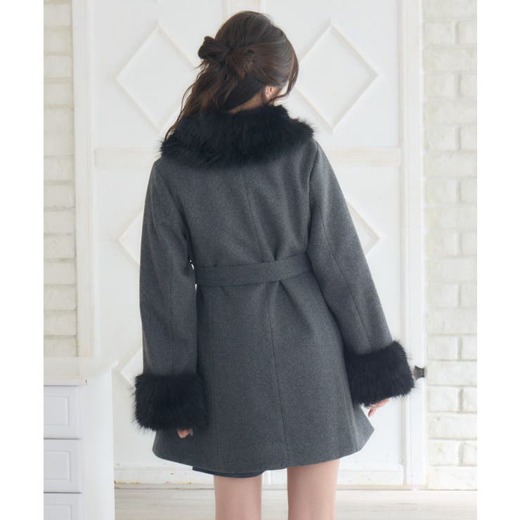 2wayファー襟付リボンコート | RETRO GIRL | 詳細画像11 