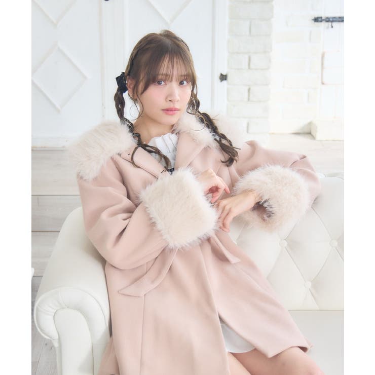 2wayファー襟付リボンコート | RETRO GIRL | 詳細画像18 