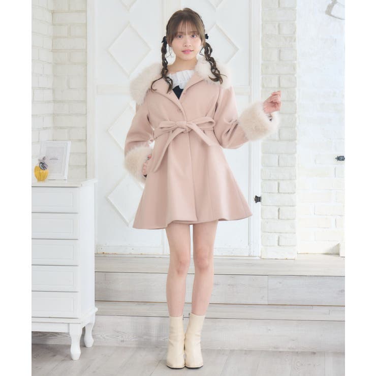 2wayファー襟付リボンコート | RETRO GIRL | 詳細画像21 