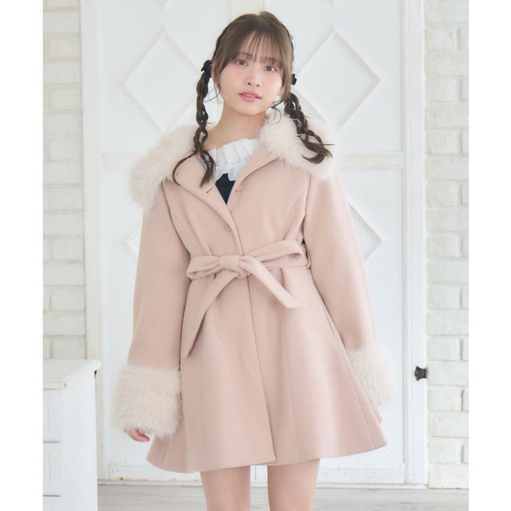 2wayファー襟付リボンコート | RETRO GIRL | 詳細画像25 