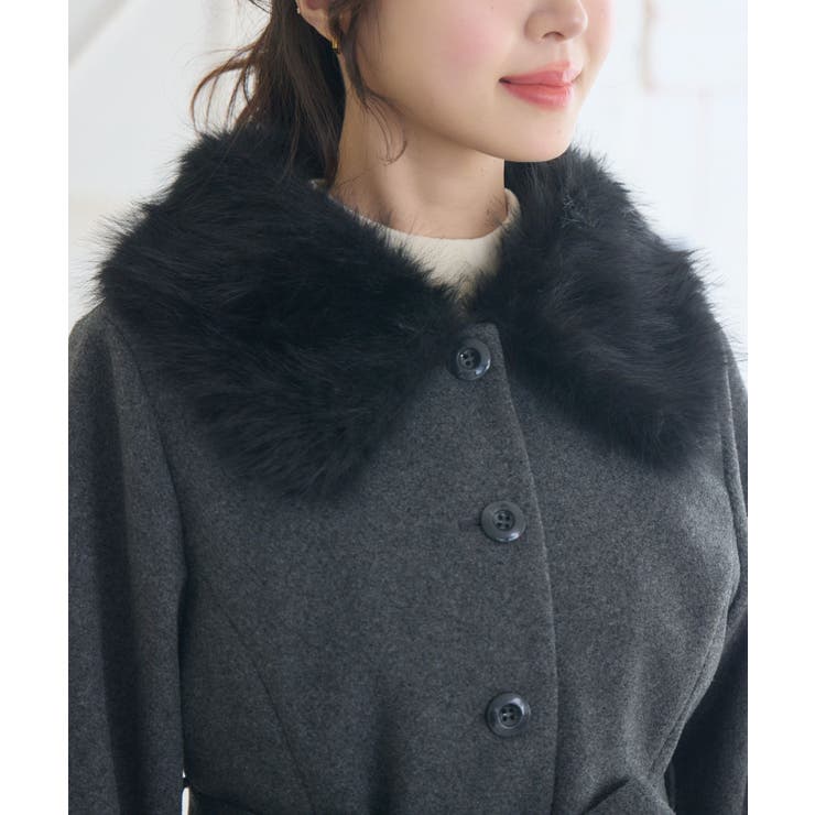 2wayファー襟付リボンコート | RETRO GIRL | 詳細画像29 