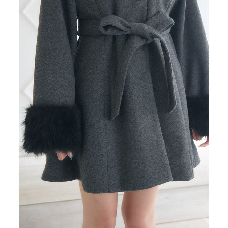 2wayファー襟付リボンコート | RETRO GIRL | 詳細画像33 