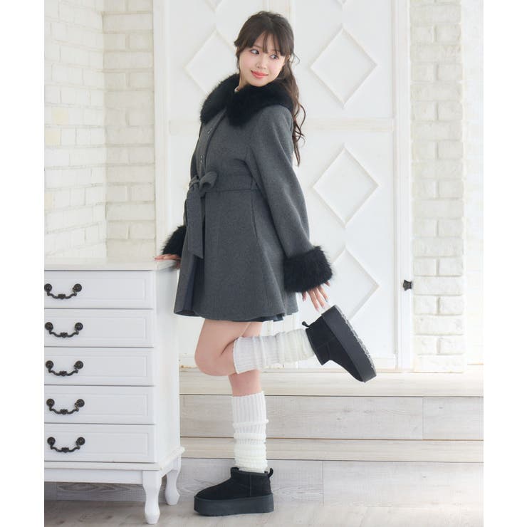 2wayファー襟付リボンコート | RETRO GIRL | 詳細画像8 