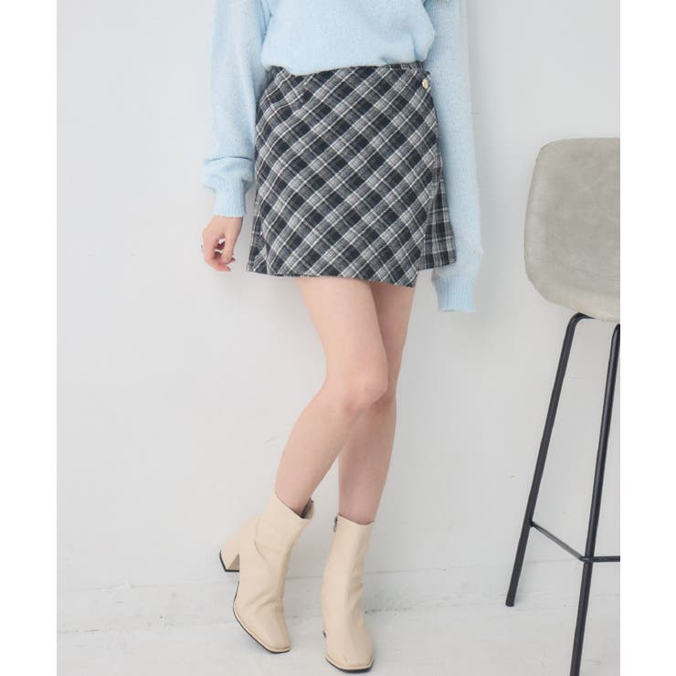 C/BLK | フロントラップミニSK | RETRO GIRL