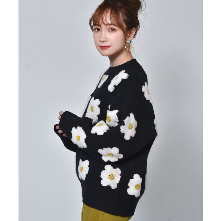 □Emsexcite□ フラワー刺繍ニット[品番：RTGW0004938]｜RETRO