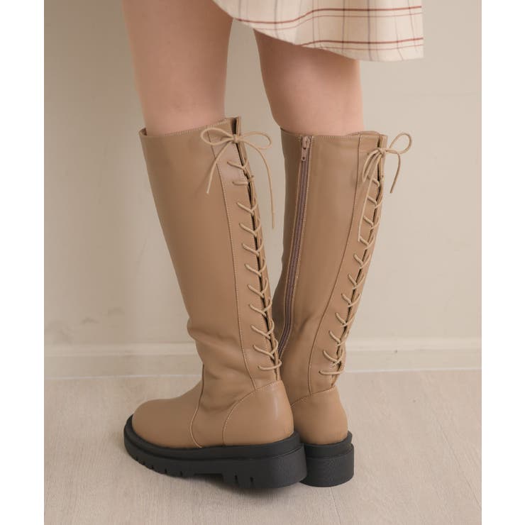 バックレースアップロングブーツ[品番：RTGW0006219]｜RETRO GIRL