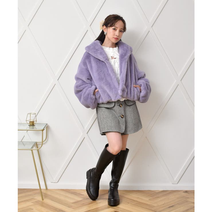 フェイクファーショートJK[品番：RTGW0006126]｜RETRO GIRL（レトロ