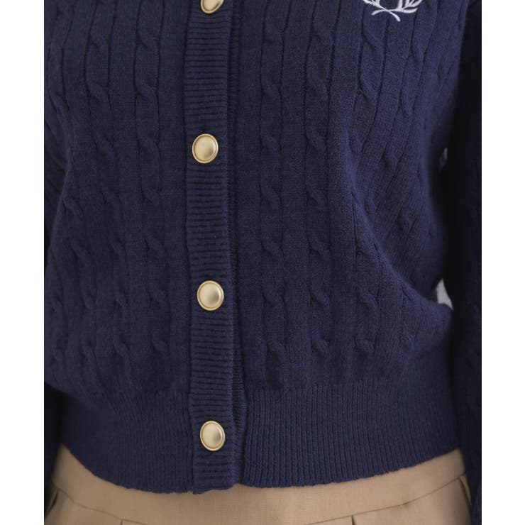 ケーブルNTカーデ Emsexcite ケーブルニットカーディガン[品番