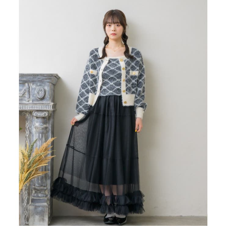 モノグラム柄シャギーNTSET Emsexcite ニットキャミソール＆カーディ… | RETRO GIRL | 詳細画像29 