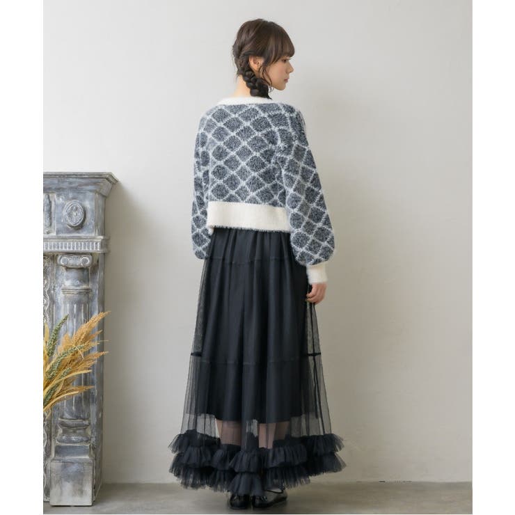 モノグラム柄シャギーNTSET Emsexcite ニットキャミソール＆カーディ… | RETRO GIRL | 詳細画像32 