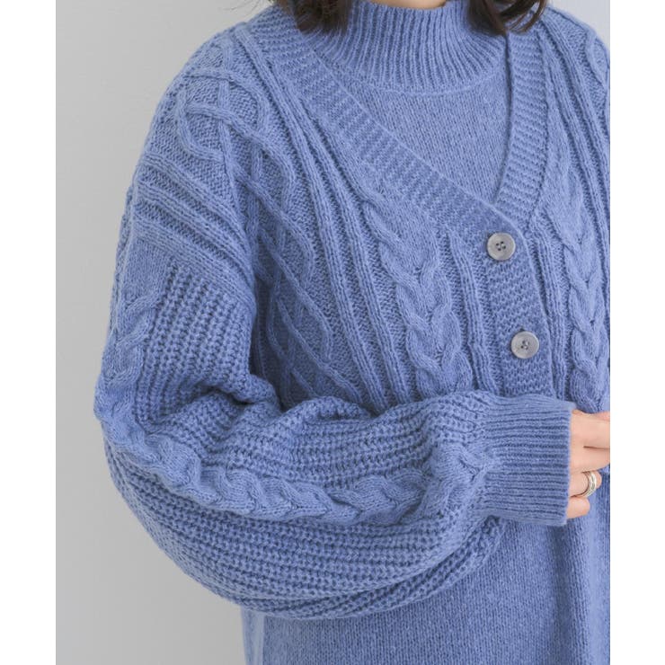 どこで 買える かファッション - mix color cable tunic