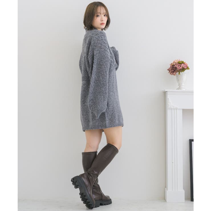 ケーブルチュニックNTSET Emsexcite ニットワンピース＆カーディガン | RETRO GIRL | 詳細画像28 