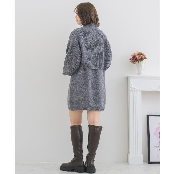 ケーブルチュニックNTSET Emsexcite ニットワンピース＆カーディガン | RETRO GIRL | 詳細画像29 