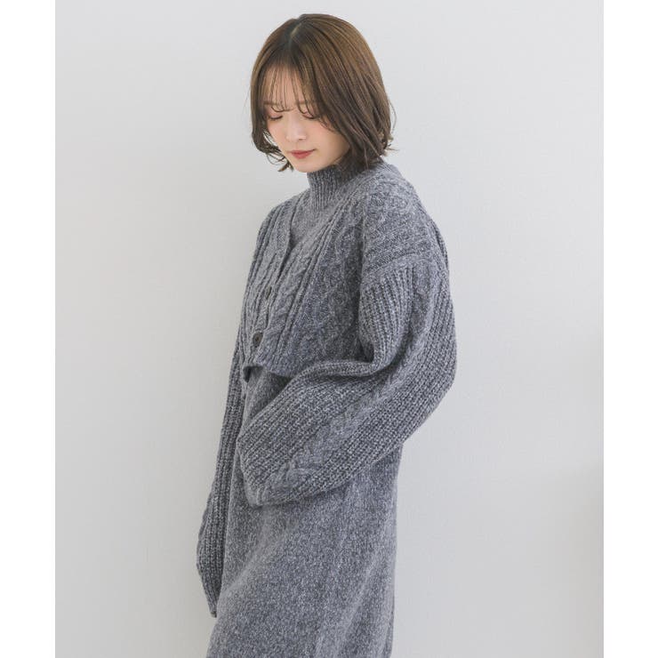 ケーブルチュニックNTSET Emsexcite ニットワンピース＆カーディガン | RETRO GIRL | 詳細画像31 