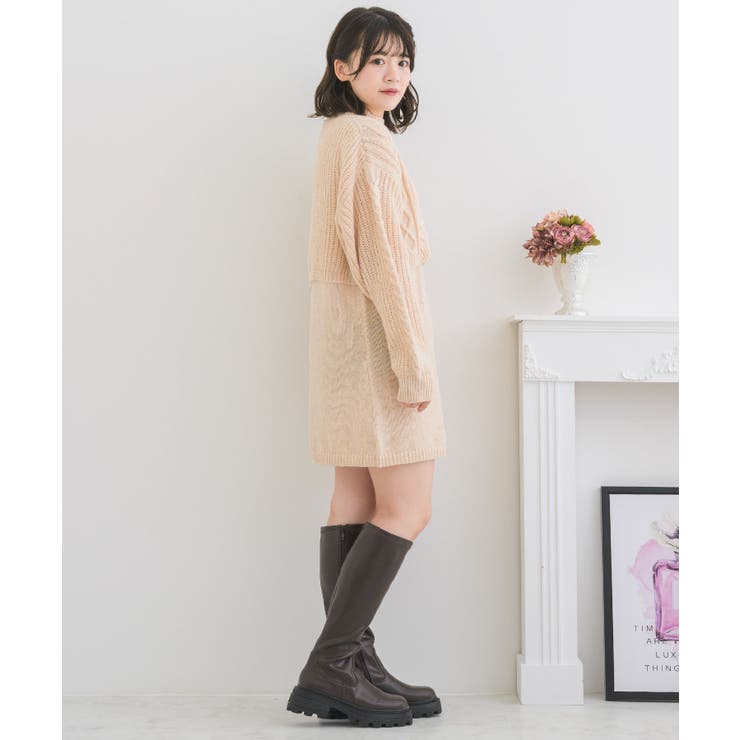 ケーブルチュニックNTSET Emsexcite ニットワンピース＆カーディガン | RETRO GIRL | 詳細画像36 