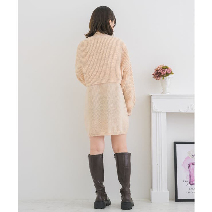 ケーブルチュニックNTSET Emsexcite ニットワンピース＆カーディガン | RETRO GIRL | 詳細画像37 