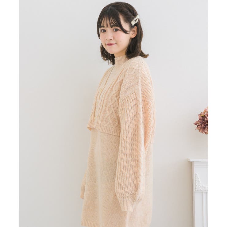 ケーブルチュニックNTSET Emsexcite ニットワンピース＆カーディガン | RETRO GIRL | 詳細画像39 