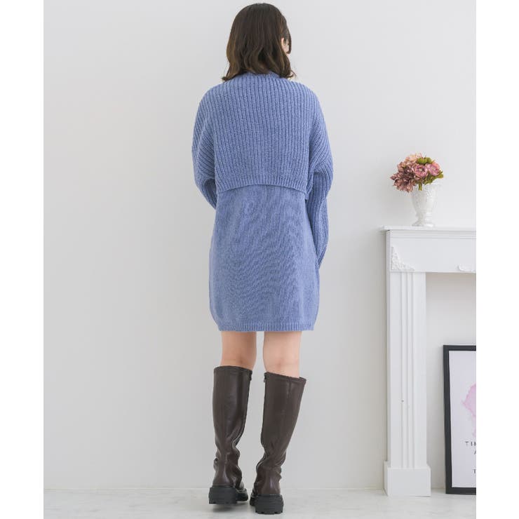 ケーブルチュニックNTSET Emsexcite ニットワンピース＆カーディガン | RETRO GIRL | 詳細画像6 