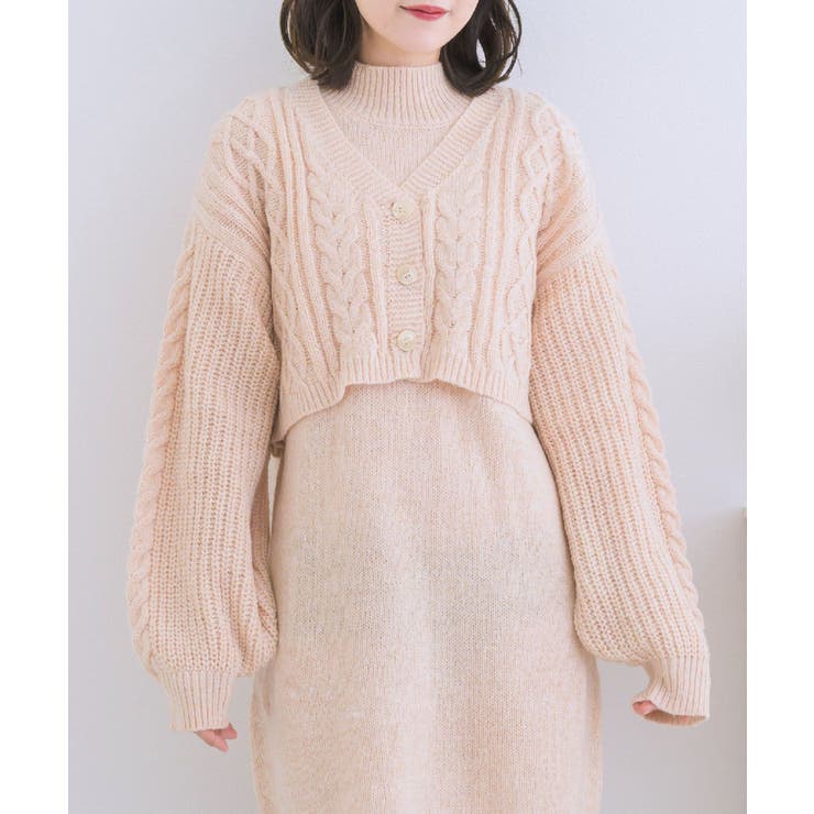 ケーブルチュニックNTSET Emsexcite ニットワンピース